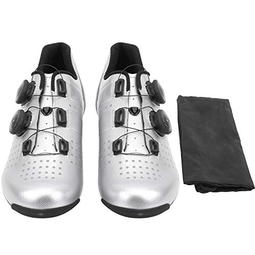 Zapatillas de ciclismo de fibra de carbono con suela transpirable y ajuste rápido