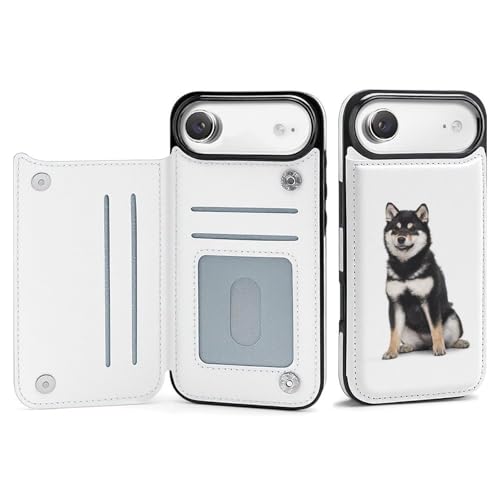 iPhone17Air用ケース 手帳型 柴犬 犬柄 黒柴 面白い いぬ アイフォン17Airケース 手帳型 背面 財布型 スマホケース 軽量 耐衝撃 ICカード収納 スタンド機能 おしゃれ シンプル