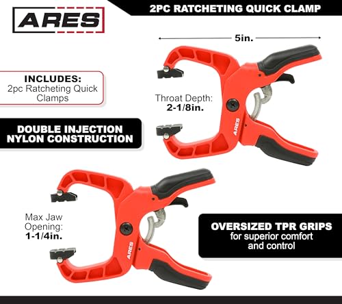 Ares 32006 – 2-Piece 5-Inch Ratcheting Quick Clamp Set thumb #2