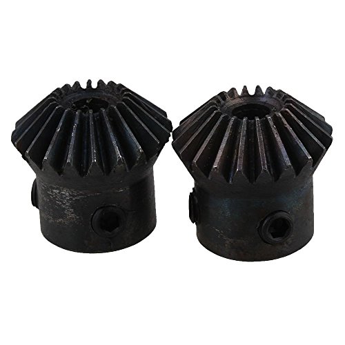 2 Engranajes cónicos con dentado recto, de acero de 45 mm de diámetro, con 20 dientes y orificio central de 5 mm de diámetro Cover