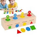 Giocattoli di classificazione per bambini piccoli - Gioco educativo in legno per bambini prescolari | Gioco sensoriale di forme e colori con scatola e lucchetto per casa, scuola, asilo, regalo di