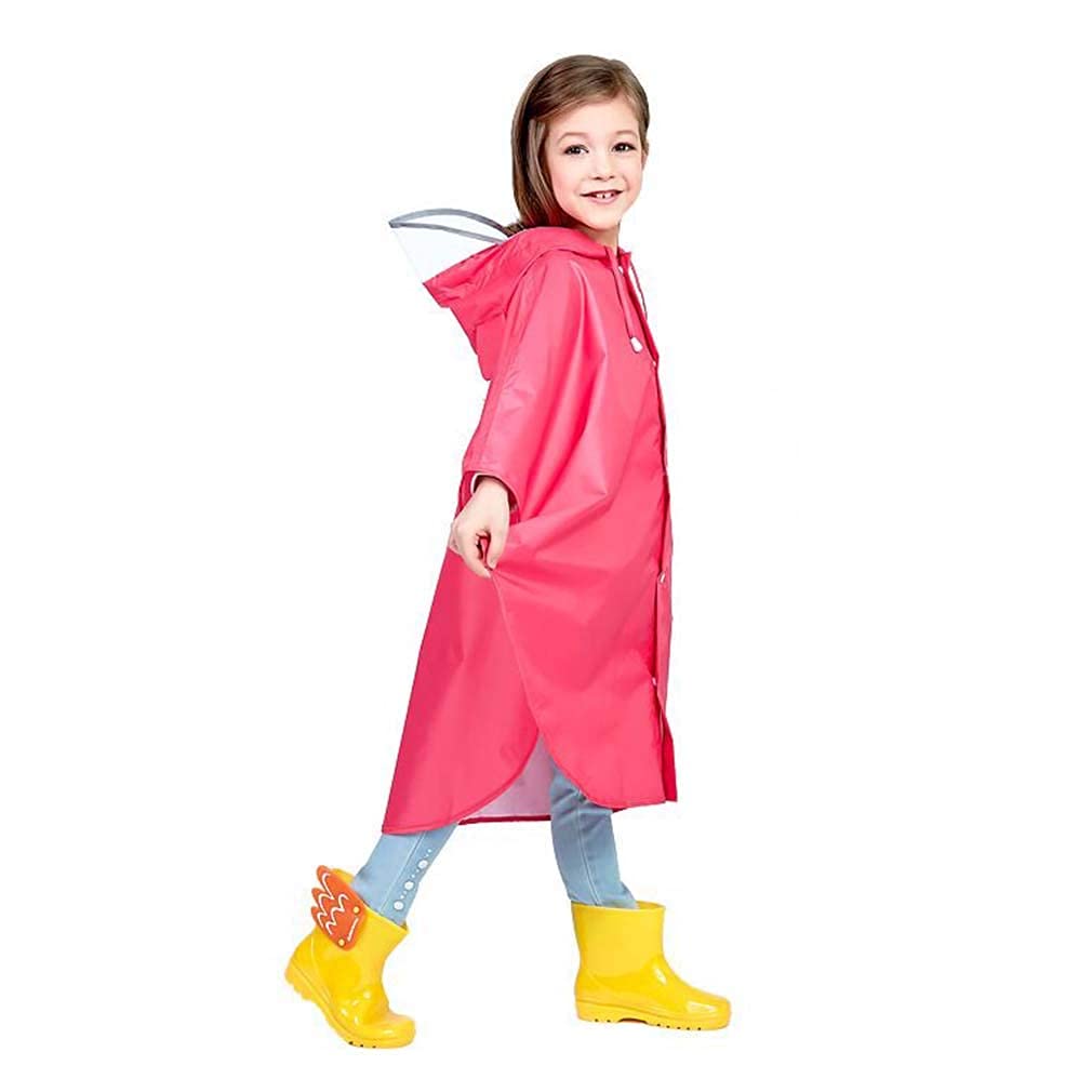 Wetry Poncho Pluie Enfant Cape de Pluie Manteau Imperméable Fille Garçon Veste Anti Pluie Léger Respirant et Réutilisable pour 75-170cm