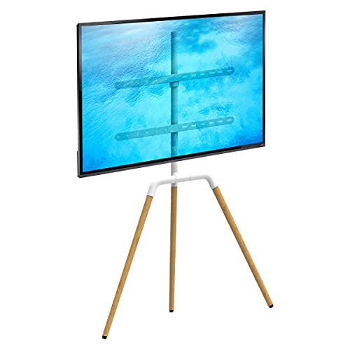 Ergosolid Tritonix - Trépied chevalet Support TV Sol, TV Pied pour 32’’-65’’ réglable, Adaptateur VESA (Tritonix,White) Cover