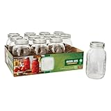 TNLOJI 12-Pack 32oz Regular Mouth Canning Jars - Glass Jars with Lids & Bands for Preserving Tomatoes, Soup Stock, Broths & Chutneys