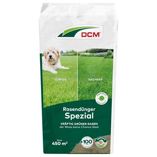 DCM Rasendünger Spezial - Langzeit Rasendünger - In MINIGRAN® TECHNOLOGY - Geeignet für Streuwagen - organisch-mineralischer NPK-Dünger - 18 KG für 450 qm
