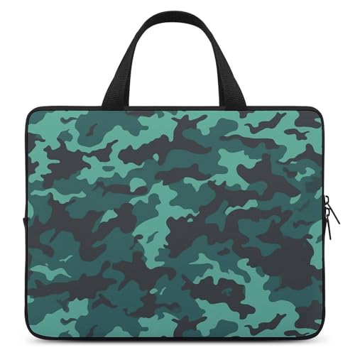 Sac à bandoulière pour ordinateur 17 pouces bleu sarcelle motif camouflage