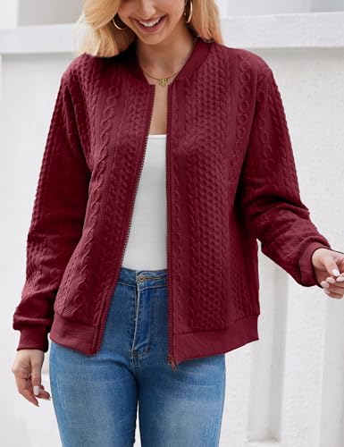Image of WROLEM Zip Up Sweatshirts for Women Casual Outfits Cardigan Outerwear Trendy Winter Jackets Coat
