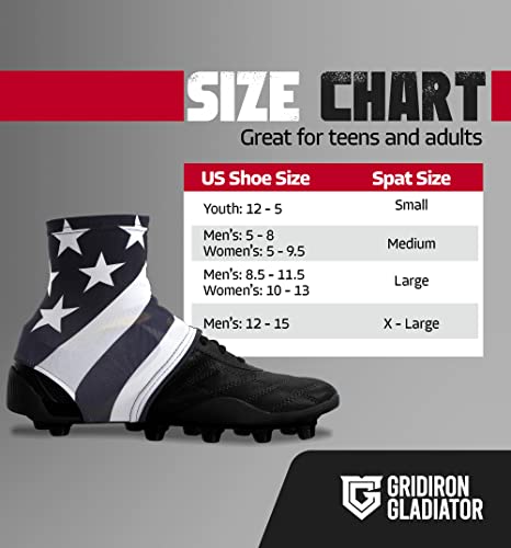 Gridiron Gladiator Cleat Covers - Football Spats - Football Cleat Cover - Cleat Spats for Soccer, Baseball & Softball