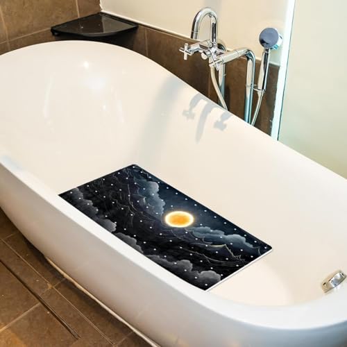 Tapis de bain antidérapant éclipse noire absorbant avec ventouses - 6