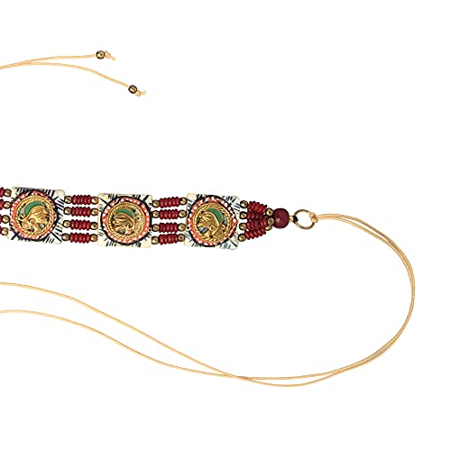 Image of AAKRITI ART CREATIONS Royal Empress Handcrafted Tribal Dhokra Necklace & Choker Collection | Artisan Ethnic Brass Jewelry with Oval & Square Designs, Amulet & Talisman Styles for Women