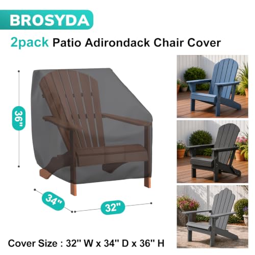 Image of Adirondack Outdoor Chair Covers Waterproof 32 inchWx34 inchDx36 inchH, Black