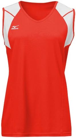 Mizuno Rendimiento de Las Mujeres sin Mangas Voleibol Jersey, Mujer, Red-White