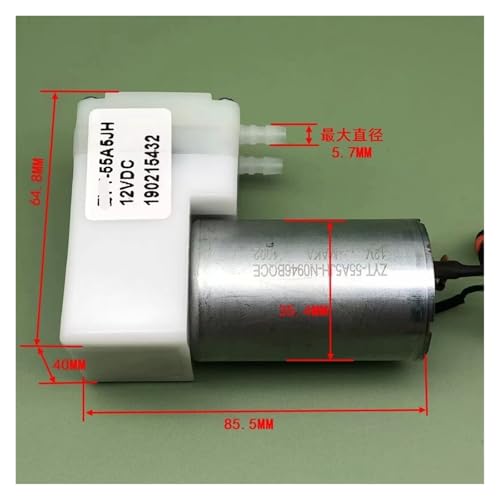 Motor de bombeo de aire y vacío de gran flujo 555, bomba de presión negativa, 5-12 V, con diafragma y separación por pantalla miniatura 2