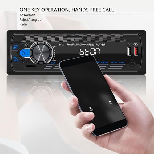 Receptor Estéreo Automotivo BT, Portas USB Duplas, Suporte para Cartão de Memória, Tecnologia BT Com