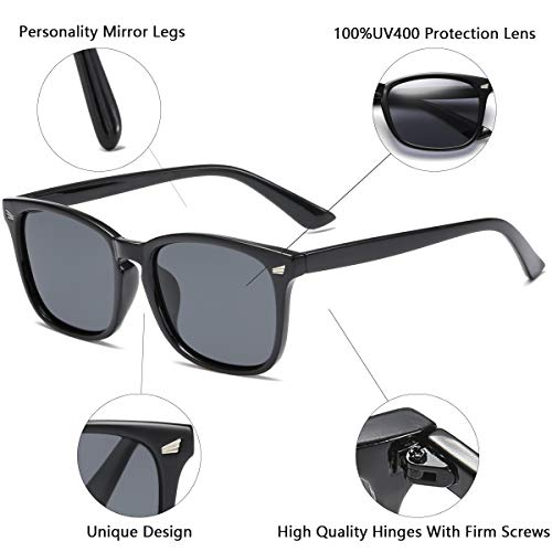 Image of Square Polarized Sunglasses for Women Men Classic Trendy Stylish Sun Glasses 100% UV 400 Lens Protection