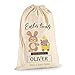 TULLUN Personalized Custom Made Easter Rabbit Bunny Cotton Gift Sack Bag Extra Large (75 x 49 cm 38 litres) with Drawstring for Holiday Presents and Egg Hunt - Special Delivery