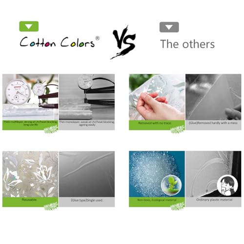 Image of CottonColors Window Privacy Film 35 inchx118 inch, 3D Rainbow Window Film