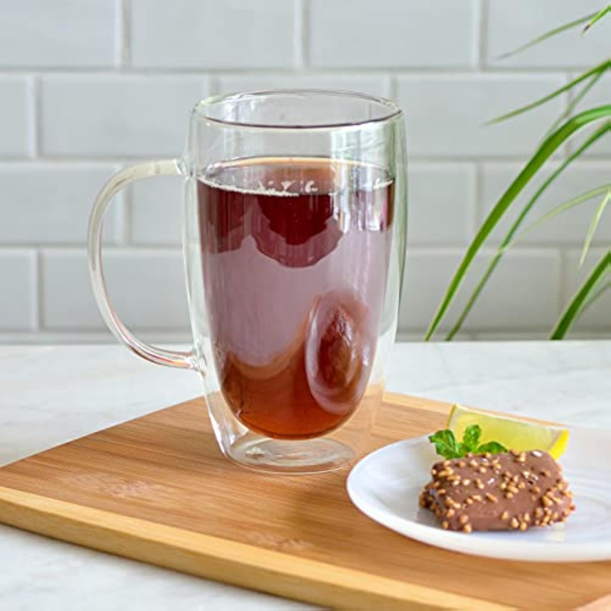 Glass Coffee Cups, Double Wall Thermo Insulated, Set of 2