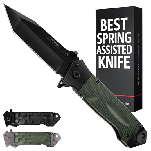 Spring Assisted Knife – Survival Tactical Knife with Black Tanto Blade – Japanese Ninja Pocket Knives & Folding Knives for Outdoor Hunting Camping Self Defense Military – Birthday Gifts for Men 6688 BG