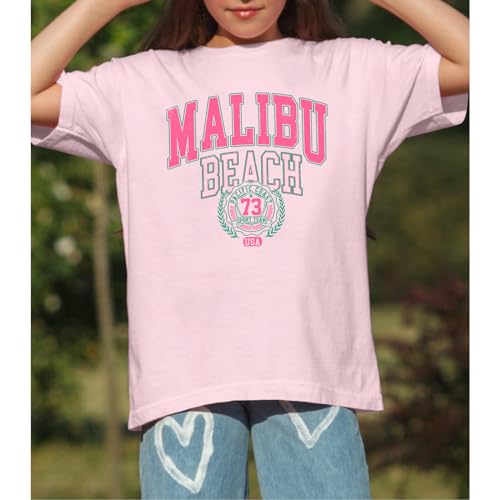 Image of Sulayesh Cute Letter Graphic Tees for Girls Preppy Aesthetic Shirts Oversized Trendy T Shirts Loose Casual Summer Tops