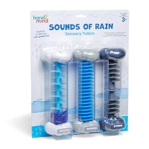 hand2mind Sounds of Rain Sensory Tubes, Rainmaker Fidget Tubes, Weather Toys, Rain Stick Instrument, Toddler Science Toys, Calming Toys for Kids, Play Therapy Toys, Calm Down Corner Supplies