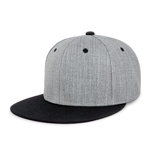 Image of CHOK.LIDS Classic Snapback Flat Bill Hat Blank Adjustable Baseball Cap | Structured high crown, flat visor, blank front for customization, adjustable snap closure, trendy everyday style