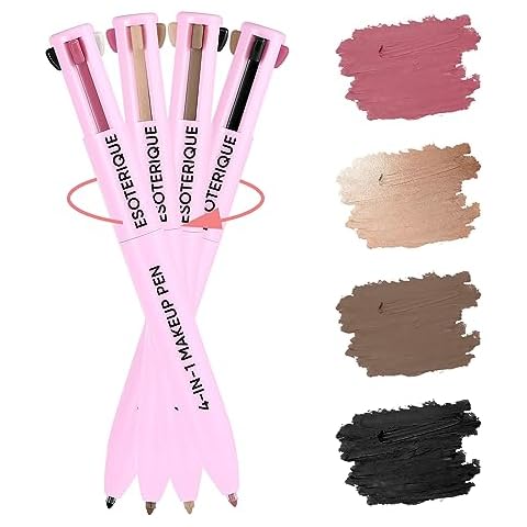 ESOTERIQUE 4 in 1 Makeup Pen, Eyeliner, Lip Liner, Brow Pencil, and Highlighter in One Pencil, New Year Gift for Her, Easy-To-Apply and Compact for Travel - Cruelty-Free & Vegan, Shade 03 Cover