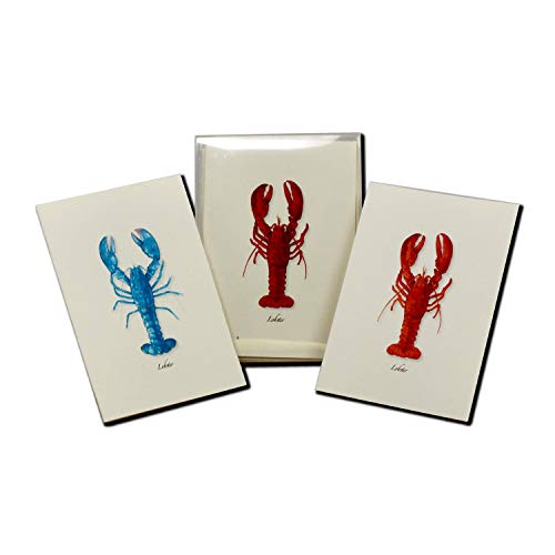 Image of Earth Sky + Water - Lobster Assortment Notecard Set - 8 Blank Cards with Envelopes (4 each of 2 styles)