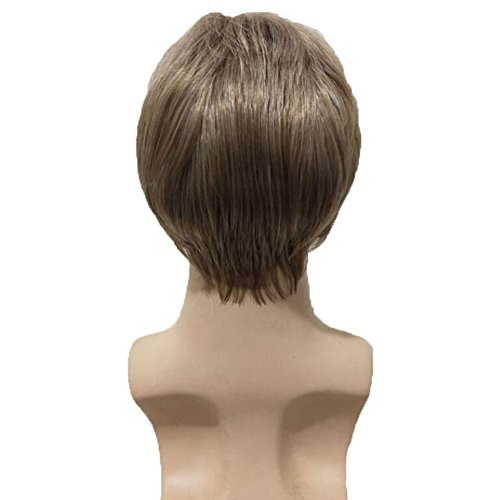 Beron Men Wigs Short Straight Heat Resistant Synthetic Wig Come With Wig Cap (Mixed Ash Blonde) #TOP2