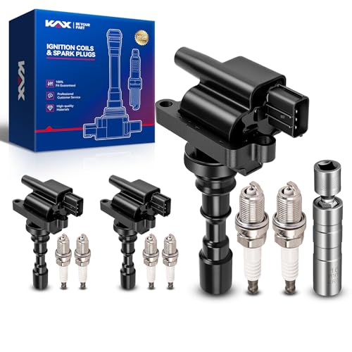 Image of KAX Ignition Coils & Spark Plugs Set Fit for Kia Sedona 2002-2005, | (w /tool) XG350 2002, XG300 2001 UF432
