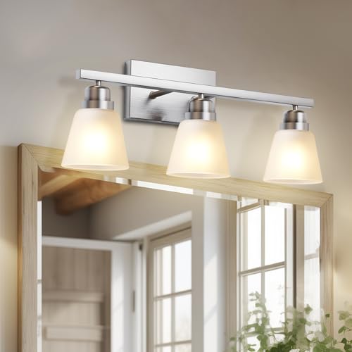 Image of 4 Pack White Frosted Glass Shade Replacements, Bell Shaped Glass Shade Covers, 4.72 inchHigh, 4.72 inchDiameter, 2.12 inchFitter, High Transmittance Trapezoidal Lampshades