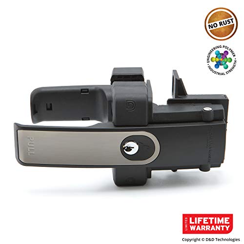 D&D Technologies Llmkdst Lokklatch Magnetic, Dual Sided Push/Pull Handle Latch, Key Lockable On Both Sides Of Gate, For Metal, Wood, And Vinyl Fences, Brushed #TOP2