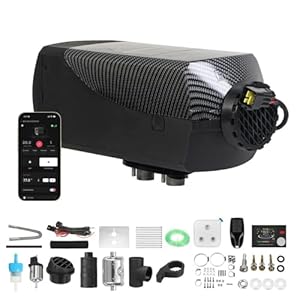 Sunster 8KW Tragbare Diesel Dieselheizung, 12V 24V Diesel Standheizung mit Bluetooth APP, Fernbedienung & LCD-Monitor, 0.16–0.48 L/Std Dieselheizung Schnelle Heizung für LKW Boot Wohnmobile Campervans