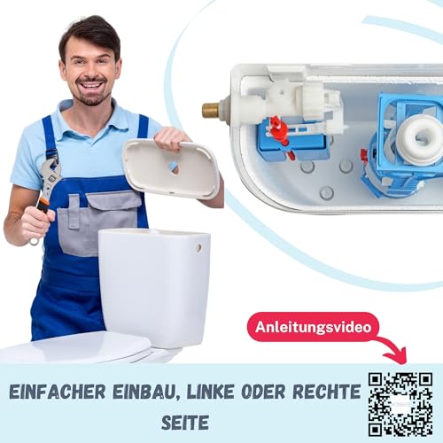 Universelles Füllventil/Schwimmerventil für Kunststoff- und Keramik-Spülkasten - Gratis Wasserfilter - Ventil - 5 Jahre Garantie