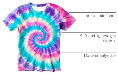 Image of Kids Tie Dye T-Shirt, Children Tie Dye Short Sleeve Tee Shirt for Kids