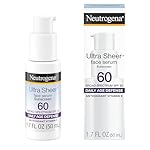 Neutrogena Ultra Sheer Moisturizing Face Serum with Vitamin E & SPF 60, All Day Facial Sunscreen Serum with Broad Spectrum UVA/UVB Protection, Fragrance-Free, Oxybenzone-Free, 1.7 Fl Oz