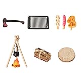 Fabriqué en résine, plastique et bois, ce kit de cuisine d'extérieur à l'échelle 1:12 recrée un véritable appareil de camping avec des fonctions fines et est idéal pour une petite présentation à la maison pour créer une décoration interactive
