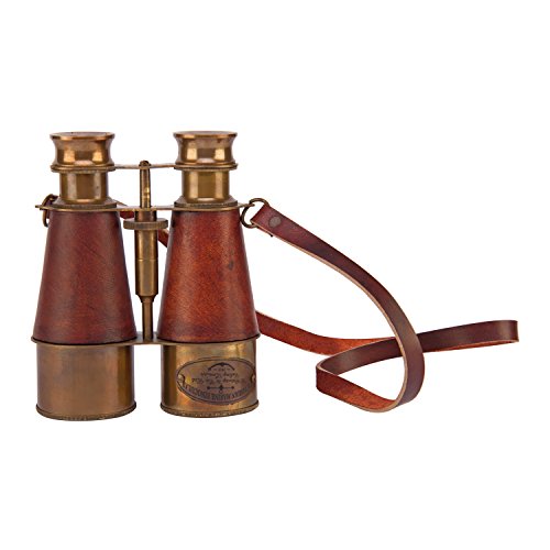 Binocular Kartique Antiguo Latón con Funda de Cuero