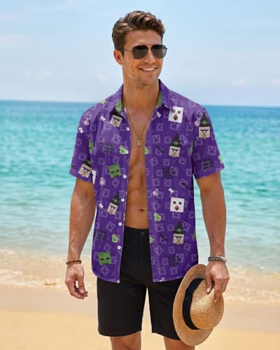 Image of 99TIMORO Fathers Movie Hawaiian Shirt for Men, Characters Button Down Short Sleeve Top, Summer Beach Gifts