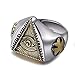 HYYSYQ Vichingo Occhio di Horus Provvidenza Squillo per Uomini Donne Argento Sterling Natale Gioielleria I Regali,Regolabile