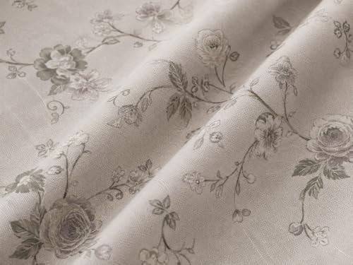 Image of Fitted Bedsheet Light Grey Vintage Floral Print Glace Cotton 210 TC | Single Size for Single Bed Fits 3 x 6.25 ft Mattress (36 x 75 Inch) | All Around Elastic | 2 Pillow Cover | 7 Inch Deep Pocket