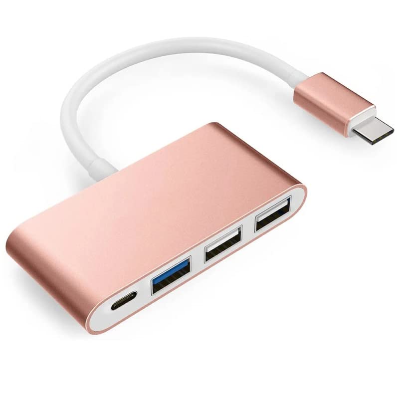 Image of eller sante USB Type C Hub QUARDO 4IN1 Multi Port USB 3.0 High-Speed Adapter Connector (5GBPS) Data Transfer Converter Extension Compatible with MacBook Air Pro, Laptop & Other Type C Devices