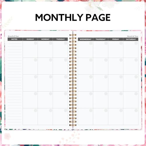 Teacher Planner 2026-2027, 7x10'' Undated Lesson Planners Teacher Planner Academic Year with Elastic Band, Back Pocket for Classroom or Home school Use,Watercolor Floral - Image 3