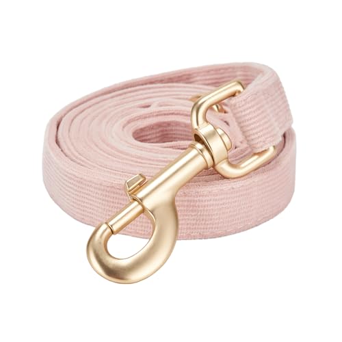 YUDOTE Weiche Cord-Hundeleine Klein,1.5x150cm,Staubiges Rosa