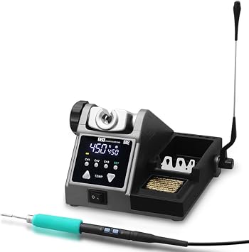 JUSTHERE T21 120W Digital Soldering Iron Station, with C245 Handles and 3 Soldering Tips, 100-450C212-842F, Sleep Mode, 3 Preset Channels, C/F, for electronic device and chip maintenance