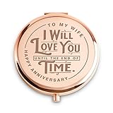 Wife Gifts from Husband, I Love You Personalized Compact Mirror, Basket Stuffers, Romantic Wife Present for Easter Mothers Day Birthday, Anniversary