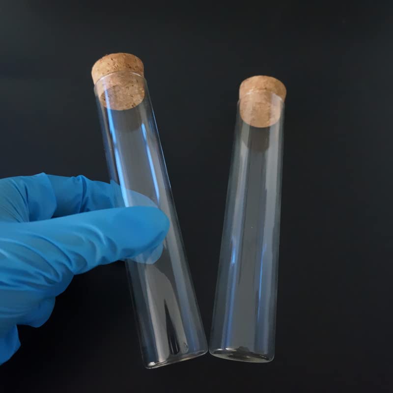 5pcs/lot 30x150mm Transparent Glass Flat Bottom 80ml Test Tubes with Cork Stopper for School/Laboratory Glassware