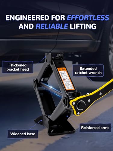 Image of Spare Tire Jack Kit Compatible with 2004-2018 F150, Scissor Jack 2.5 Ton Heavy Duty Lifting Jack & Spare Tire Lug Wrench Tool Kit Replacement Tire Repair Tool