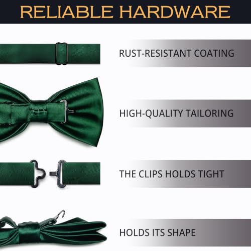 Image of Adam Young Men's Bow Ties Pre-Tied Style Formal Satin Classic Bowtie for Tuxedo Faux Silk