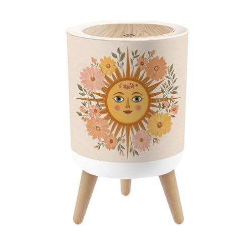 Caneca de basura redonda con tapa y patas 7L